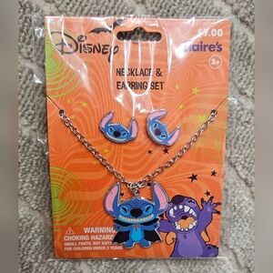 Disney Vampire Stitch Necklace & Earring Set